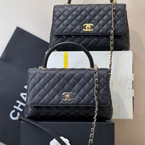Chanel Coco Handle Replica - Exakt Kopia av Lyxhandväska i Äkta Läder 1062172453 - front view | Chanel